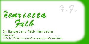 henrietta falb business card